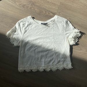 White Daisy Crop Top